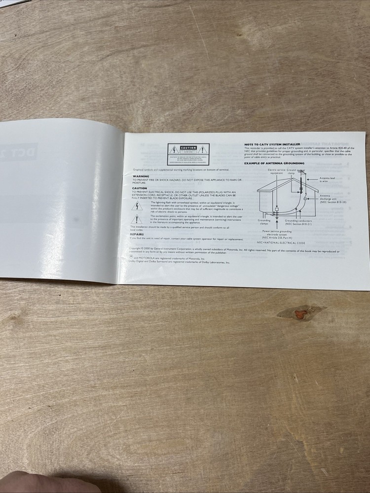 Motorola DCT 2000 Instructions Manual
