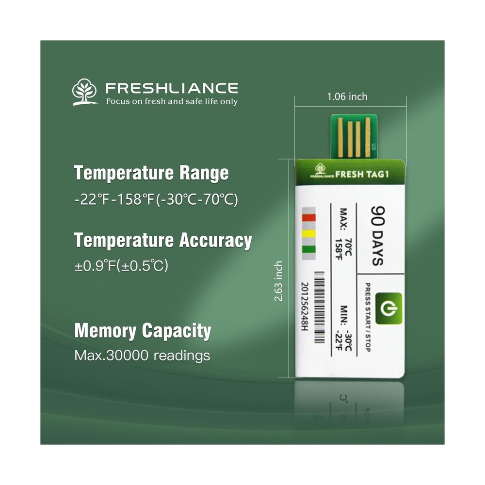 Freshliance 10pack Temperature Data Logger USB Disposable Temperature Recorde...