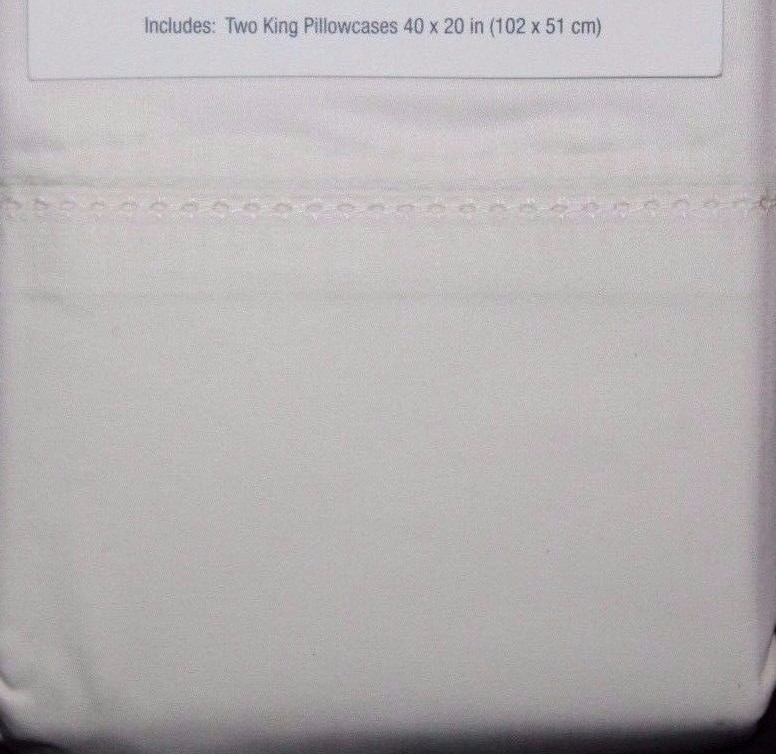 Jaclyn Smith King Pillowcases 600 Thread Count KPC Papyrus (Ivory) 2 ct 40x20"