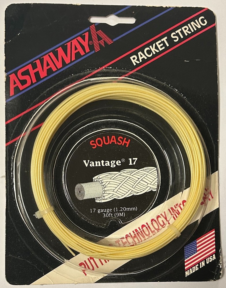 ASHAWAY VANTAGE 17 SQUASH STRING SET  (30FT.) 1.20MM, NEW IVORY