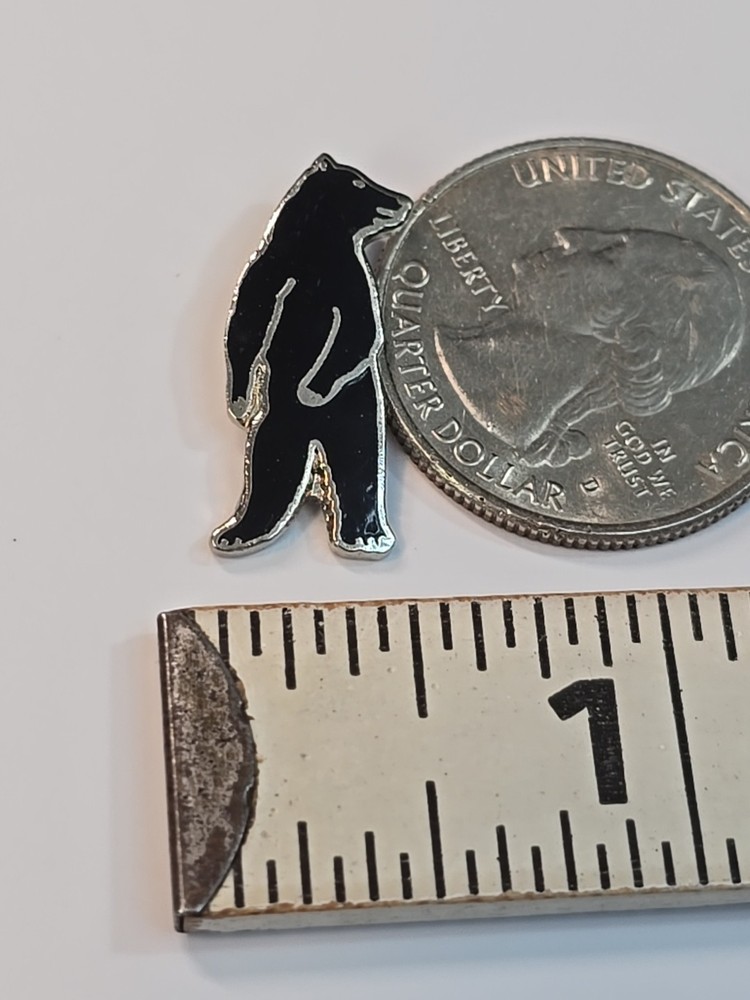 Black Bear Standing Lapel Pin Small Size