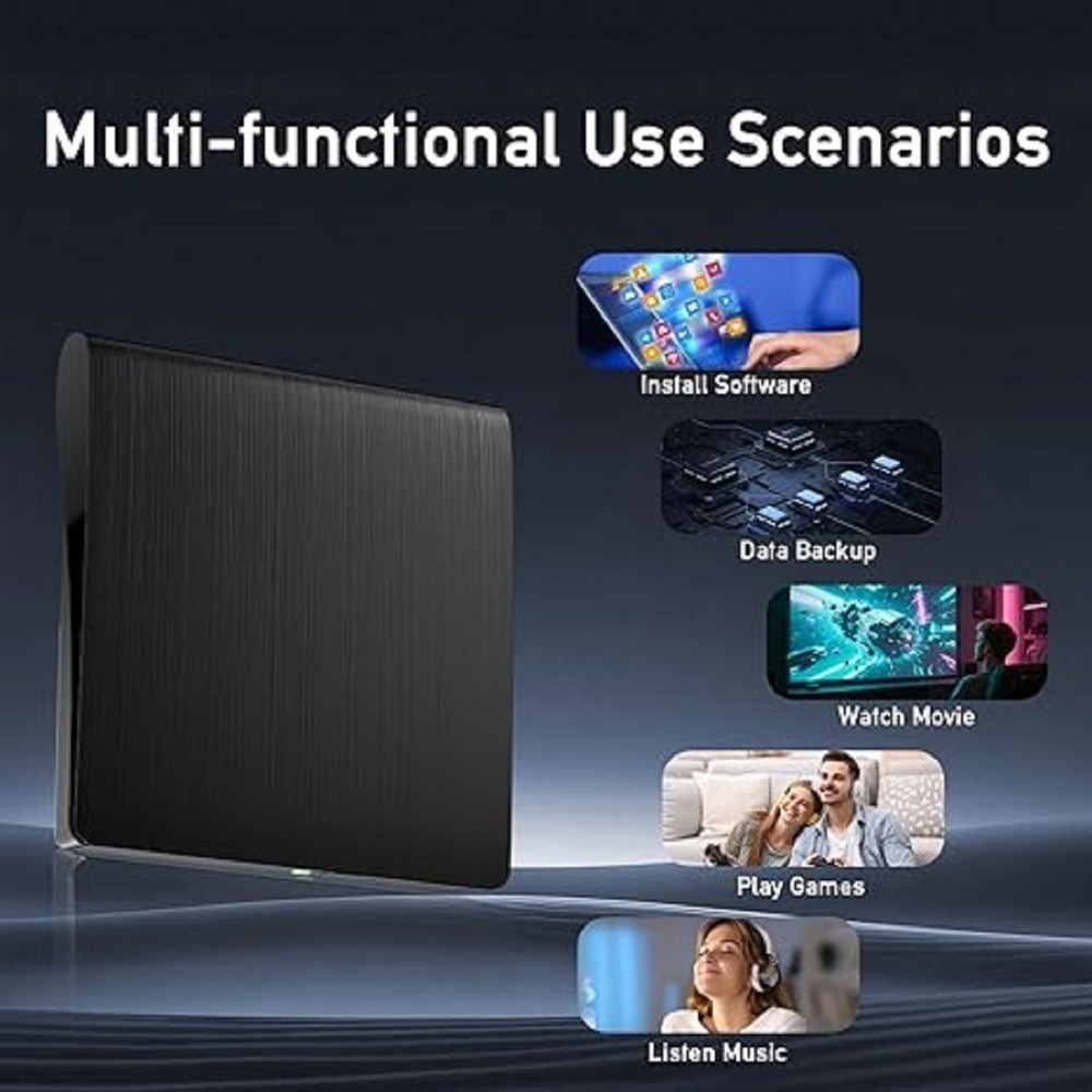 Slim External CD DVD Drive USB 2.0 Disc Player Burner Writer For Laptop PC Mac
