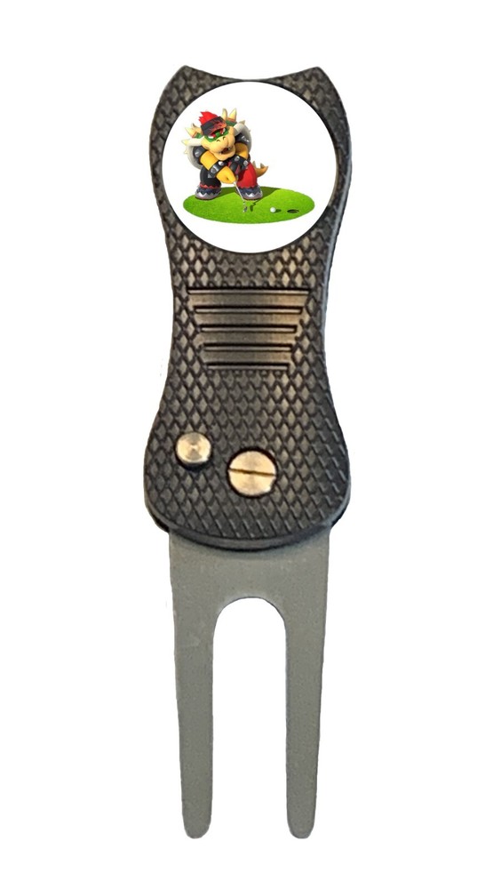 Bowser - Super Mario Nintendo Golf Ball Marker +Switchblade Divot Tool