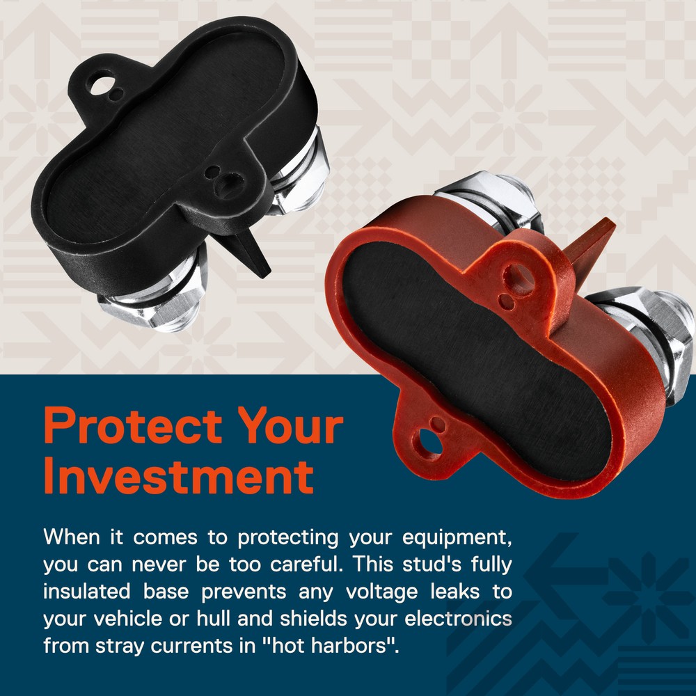 48V DC Max M10 Battery Power Distribution Terminal Isolated Stud Junction Posts