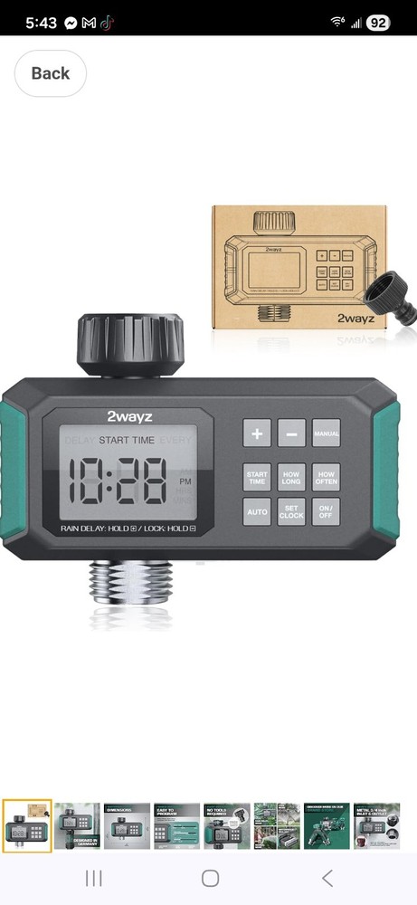 Water Timer for Garden Hose with Rain Delay Options - New