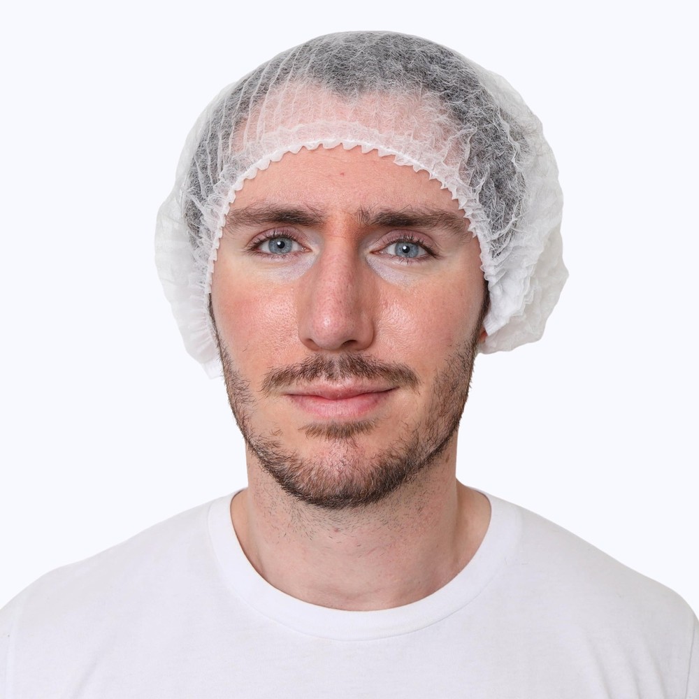 Gorro desechable tipo bouffant, de tela no tejida, con red transpirable