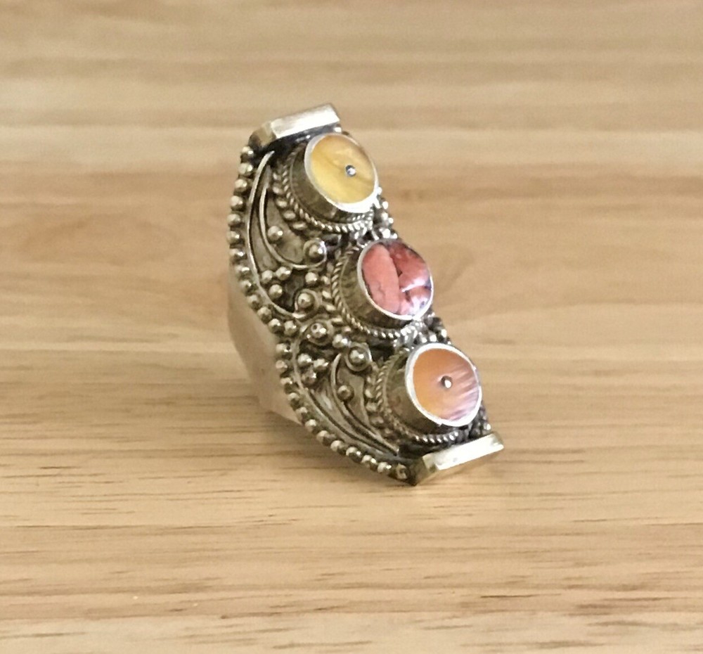 Vintage Coral Lapis Ring
