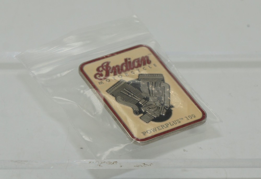 Indian Motorcycle Pin Powerplus 100 Engine Enamel Lapel Hat Jacket Nice!
