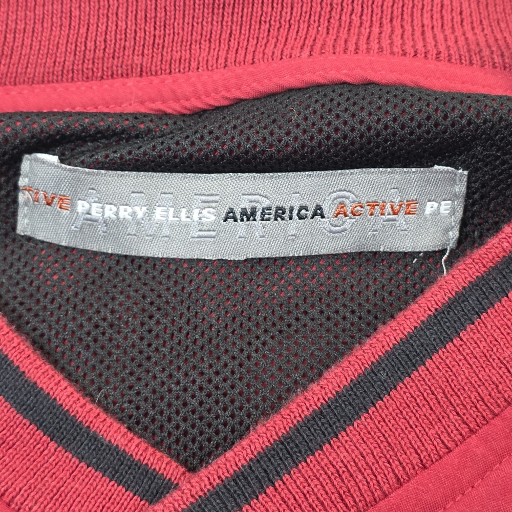 Perry Ellis America Golf Pullover Windbreaker Jacket Men's L Red