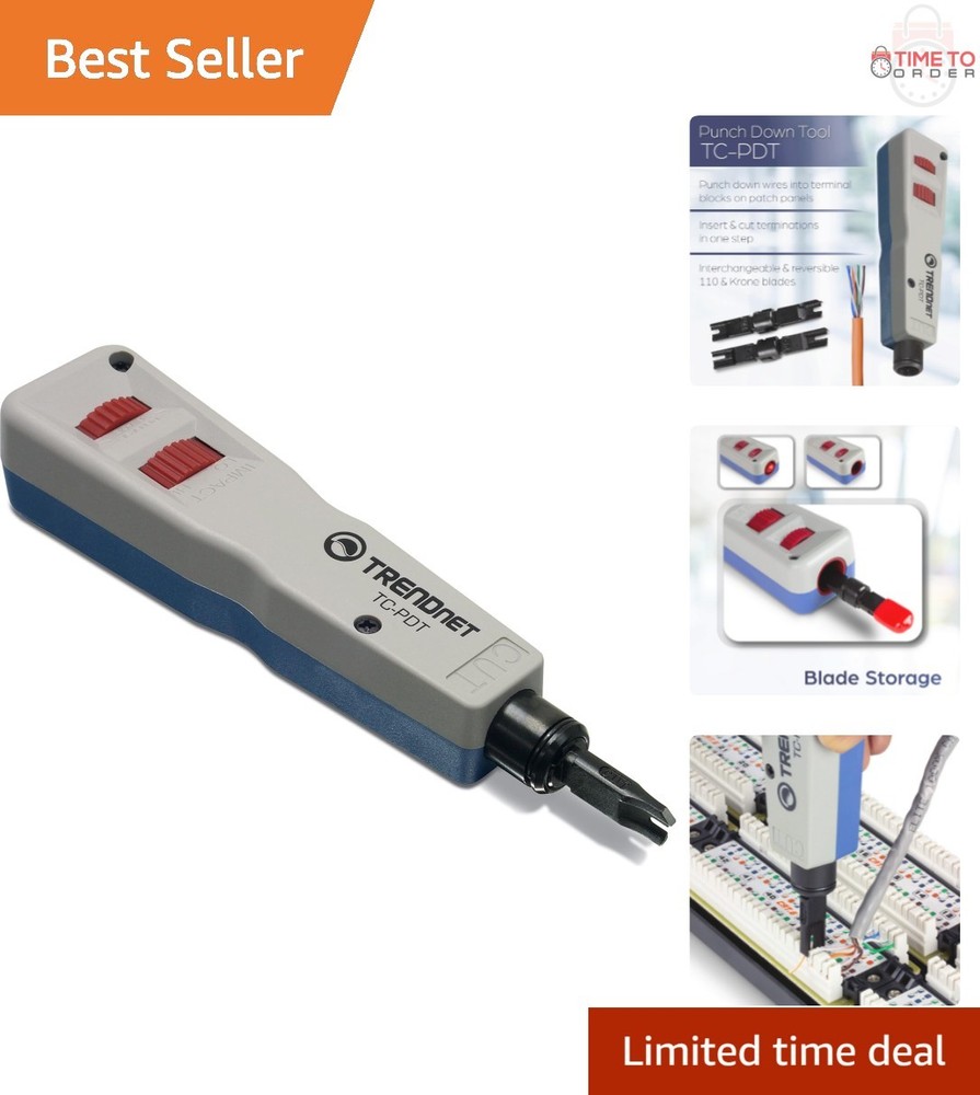 Network Punch Down Tool Plastic 6in Insert & Cut Terminations for Cables