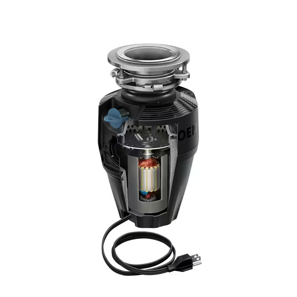 Host Series 3/4 HP Continuous Feed Space Saving Garbage Disposal with Sound Redu