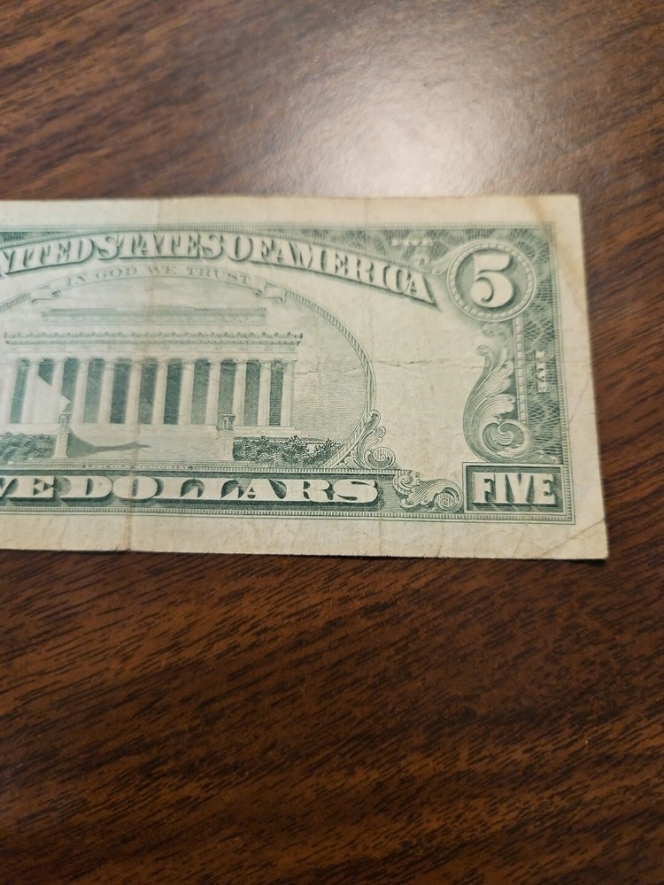 1963 $5 Five Dollar Red Seal Note A24281783A