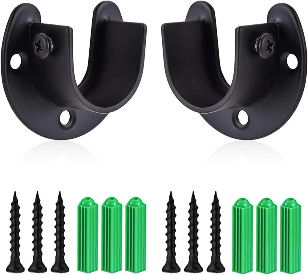 Versatile Stainless Steel Rod Bracket Set - Includes Screws for Easy Setup