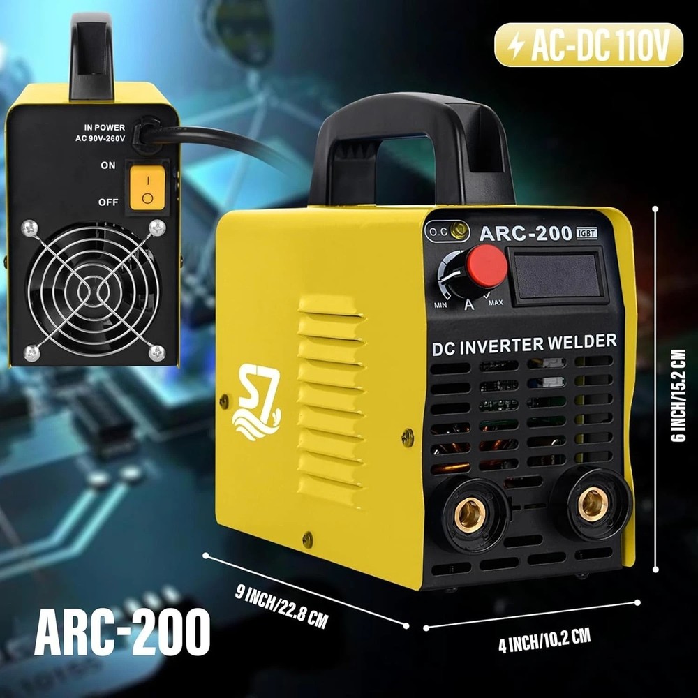 Welding Machine, 110V Plug, 200Amp Power,Beginner Welder With Display LCD Use...