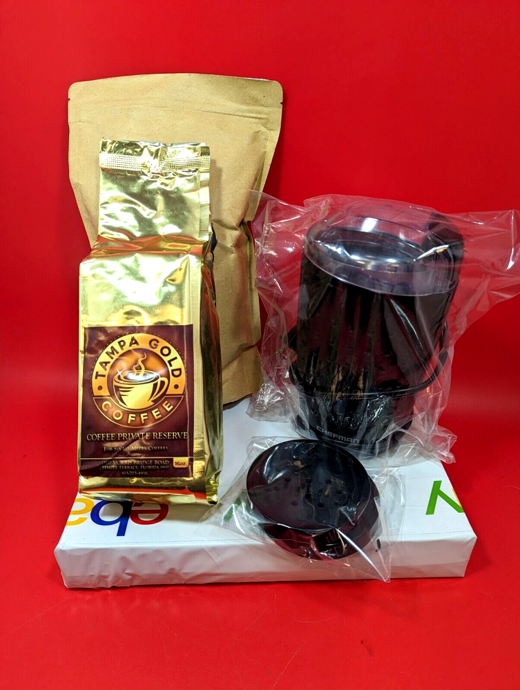 Chefman Electric Coffee Grinder Blk One Touch Grinds Beans, Herbs & Spice Bundle
