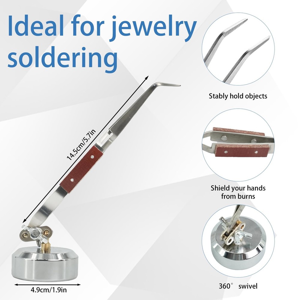 UCEHIPAW Jewelers Tools Set with Ring Sizer Mandrel Measuring Tool, Silver