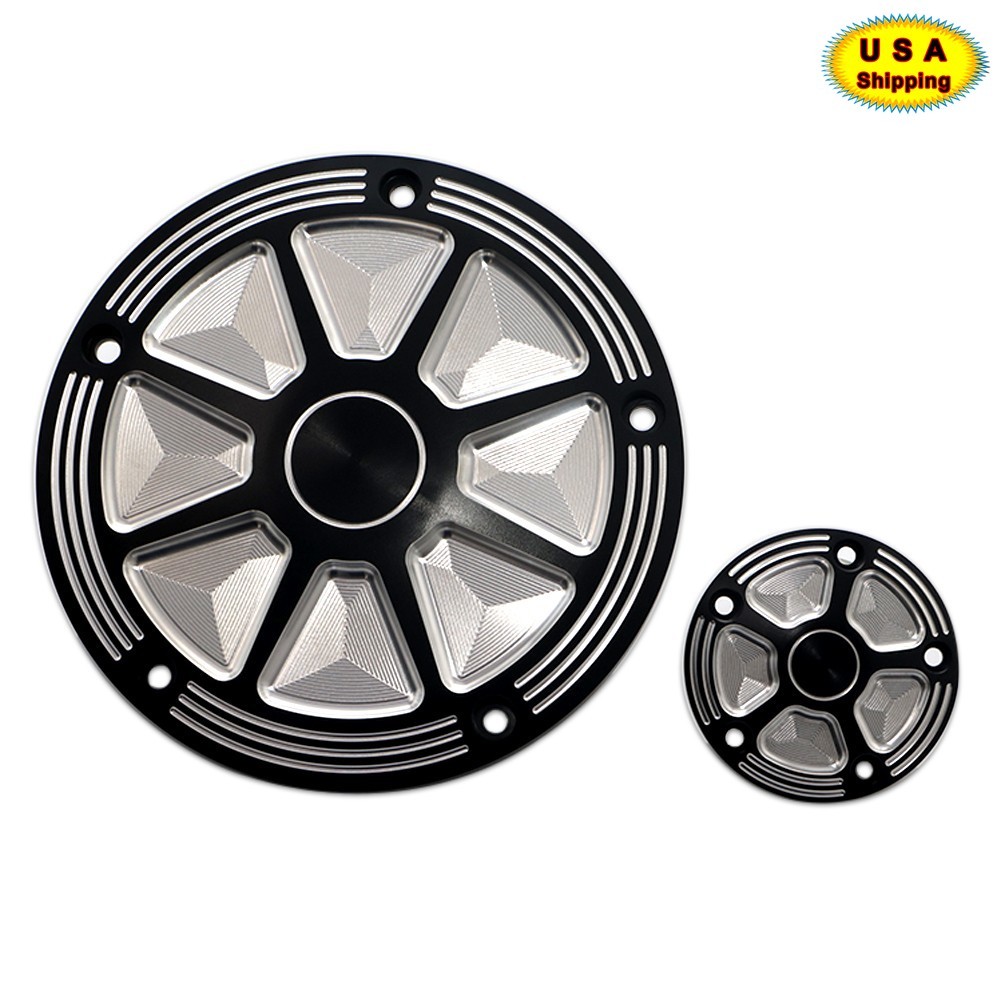 CNC Black Engine Derby Timing Points Cover For Harley Electra Glide Road King