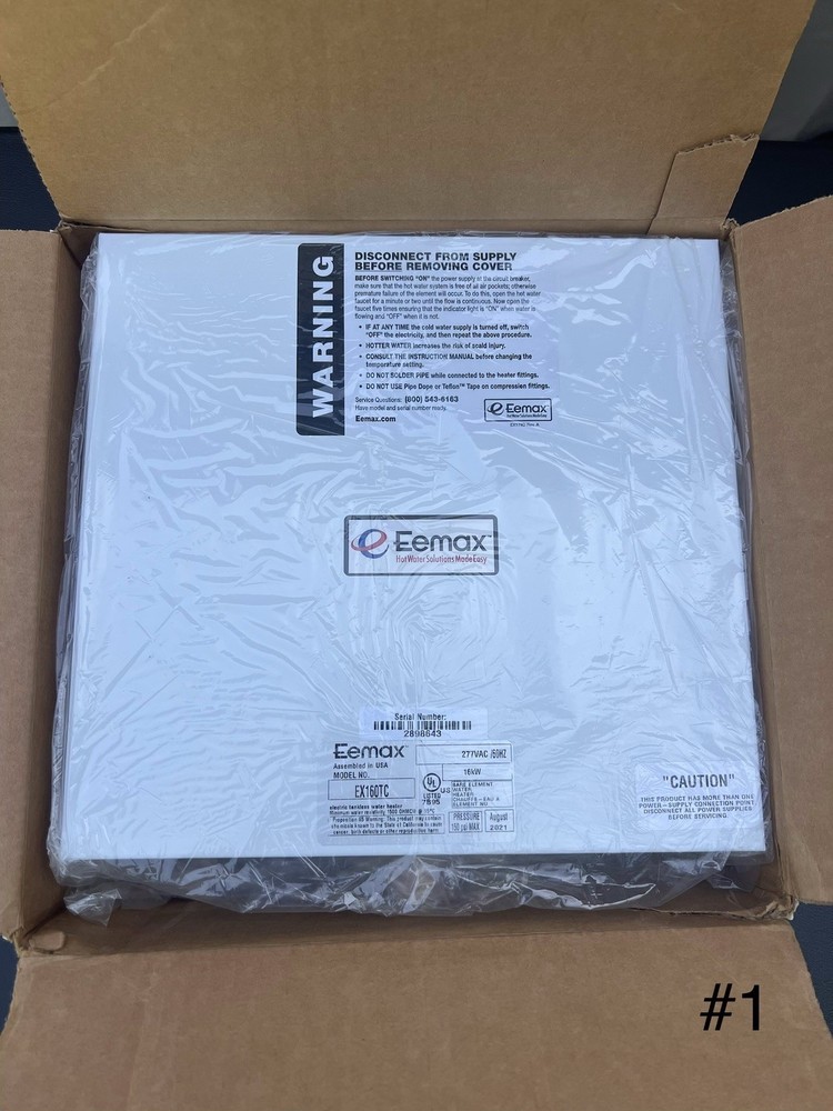 Eemax Ex160tc Electric Tankless Water Heater 277VAC Commercial General Purpose