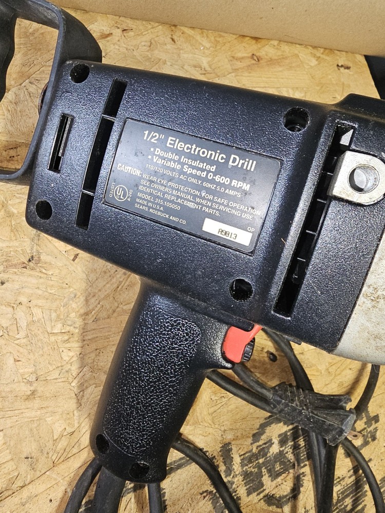 Sears Craftsman 1/2 Inch Reversible Variable Speed Drill 315.105050