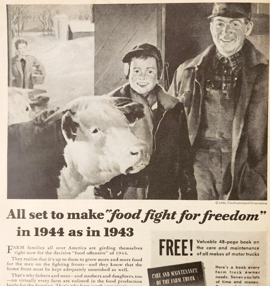 1944 Studebaker Wright Cyclone Engine Advertisement WW2 Era Agriculture DWP7B