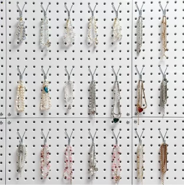 40 Count J-Hook Set - Durable Silver Pegboard Hooks for Effortless Organization