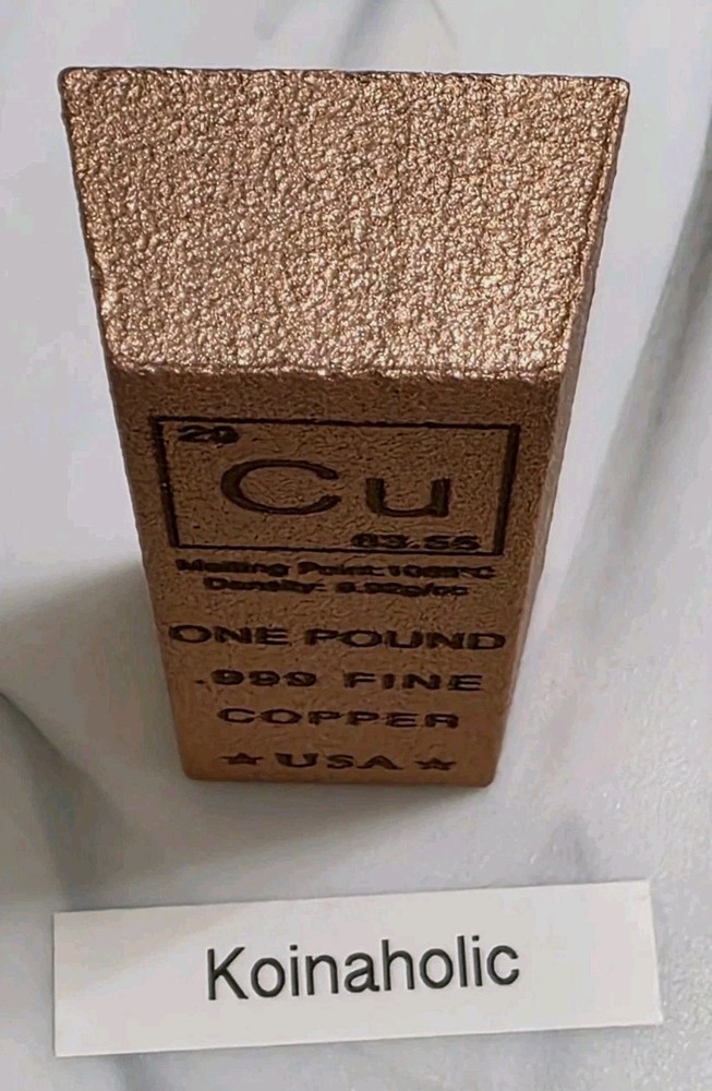 1 Pound lb Copper Bar Trapezoid Ingot Element Design