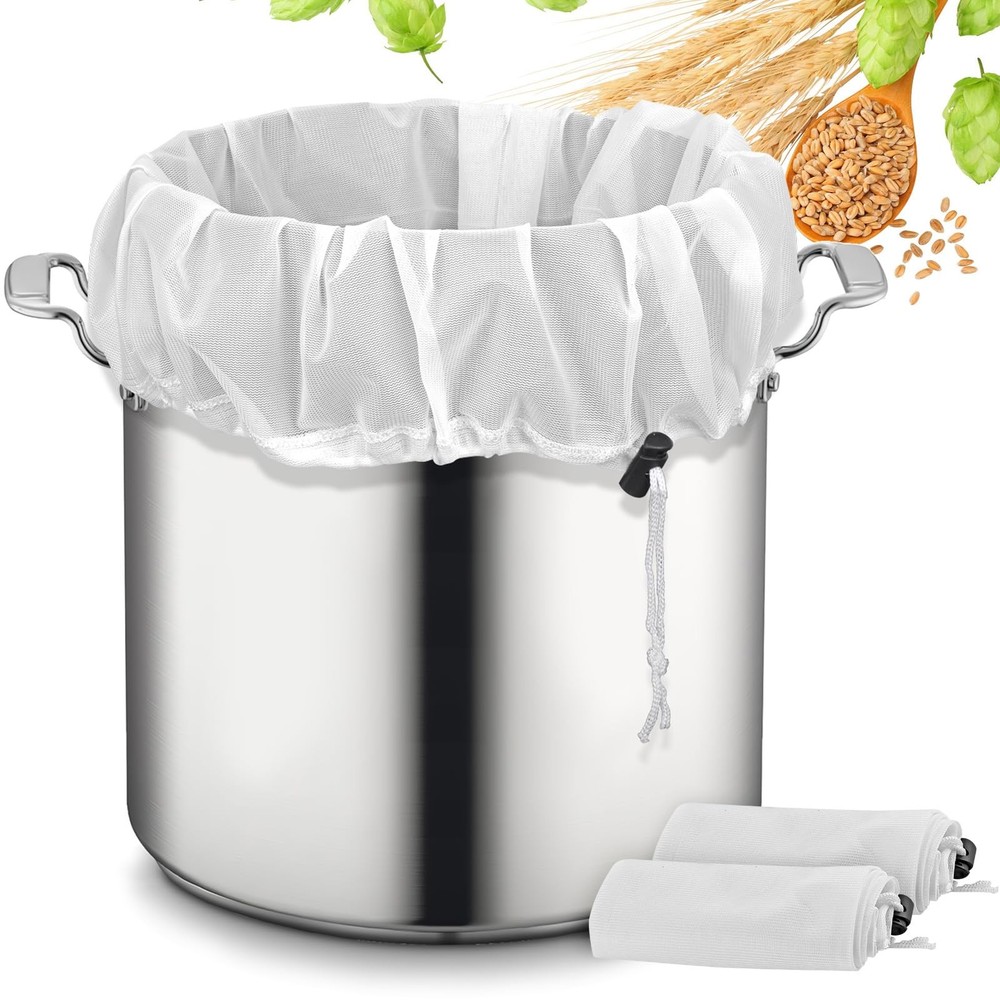 2 Pack 26x22 Inch Extra Large Reusable Straining Brew Bags for Home Brewing