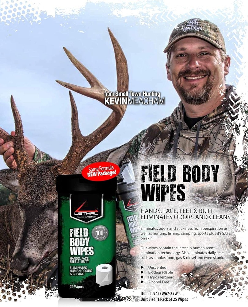 2-Pack LETHAL Hunting Scent Eliminator Field Body Wipes
