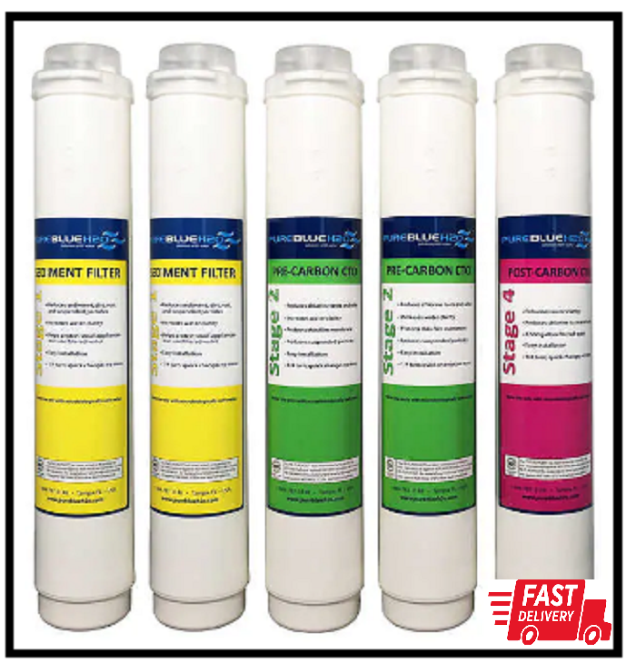 Pure Blue H2O 5PC Reverse Osmosis Filter System Replacement Filters