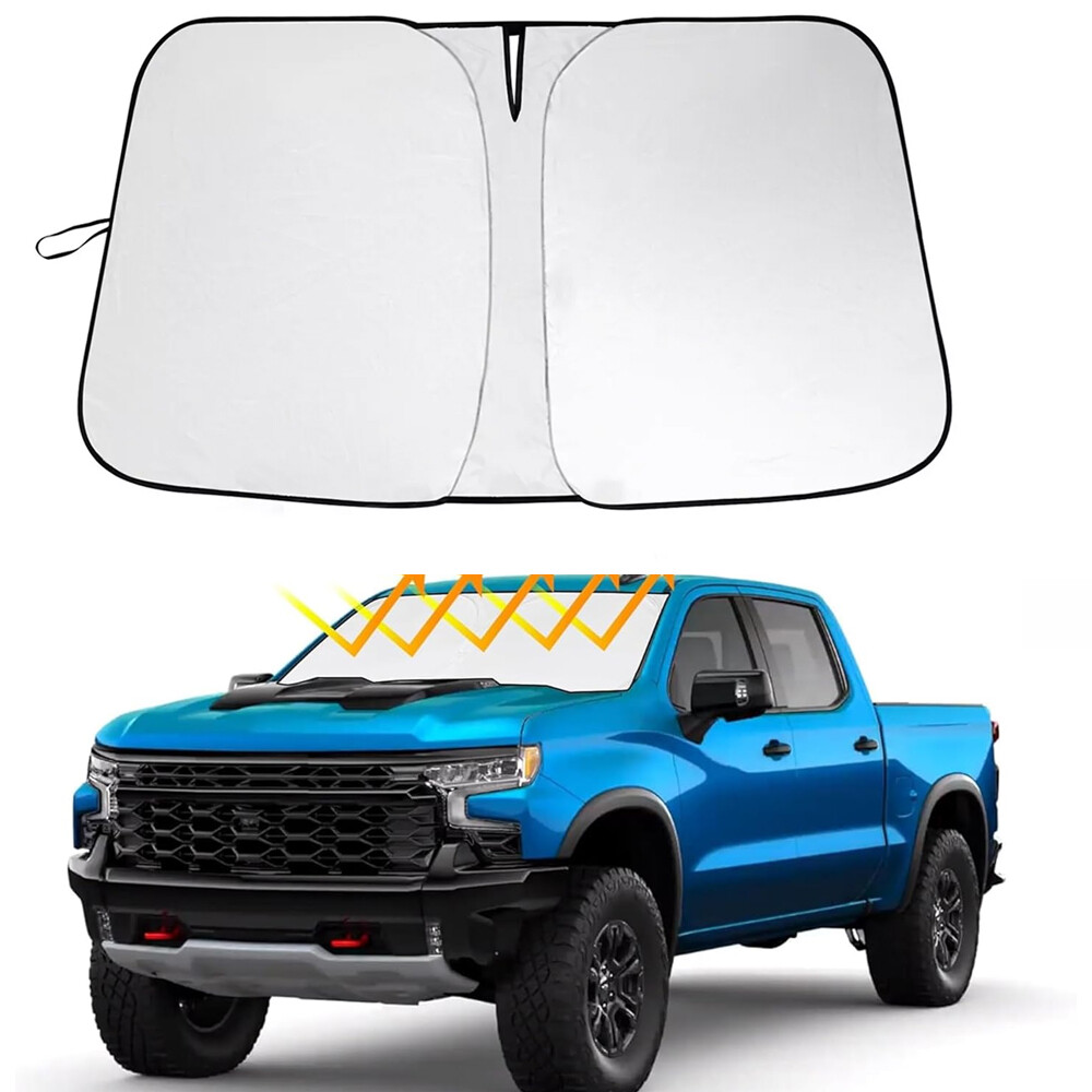 Front Windshield Foldable Sunshade Sun Shade Visor For Chevy Silverado 2019-2025