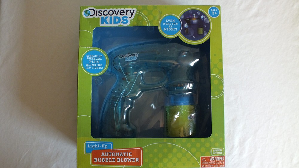 AUTOMATIC BUBBLE BLOWER LIGHT UP DISCOVERY KIDS NON TOXIC