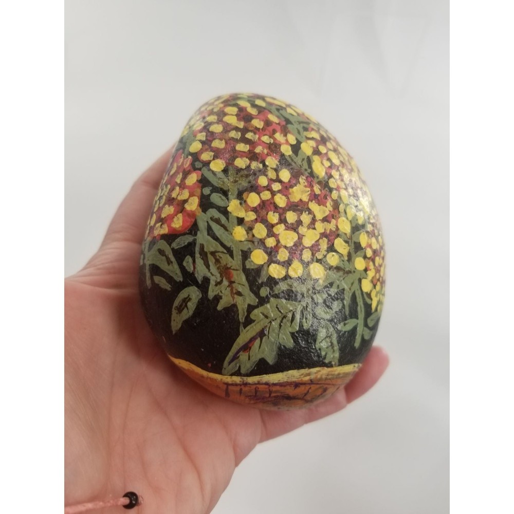 Hand painted rock " flowers " heavy