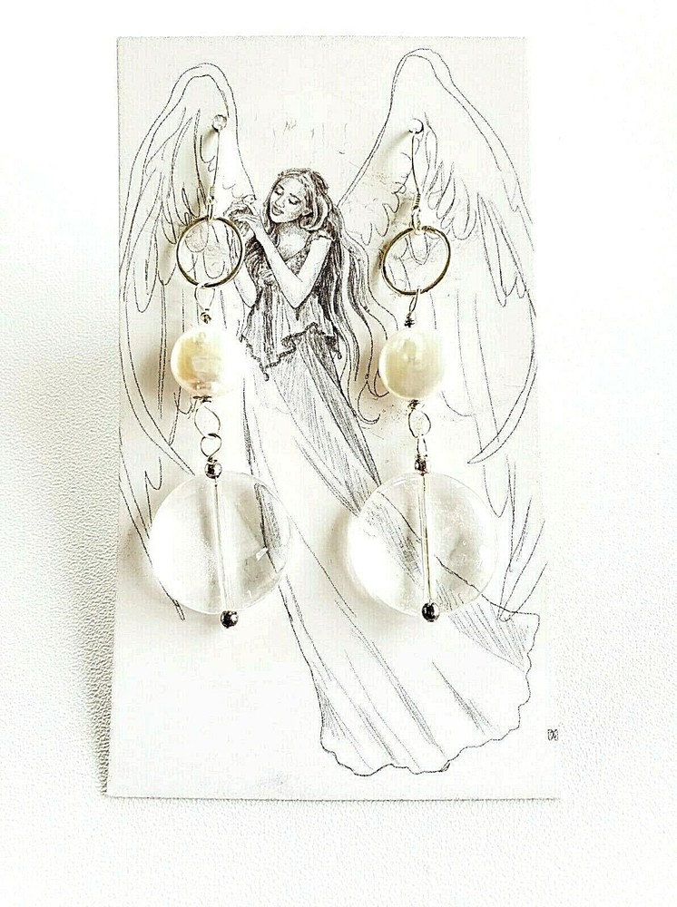 Freshwater Pearl & Clear Quartz Earrings