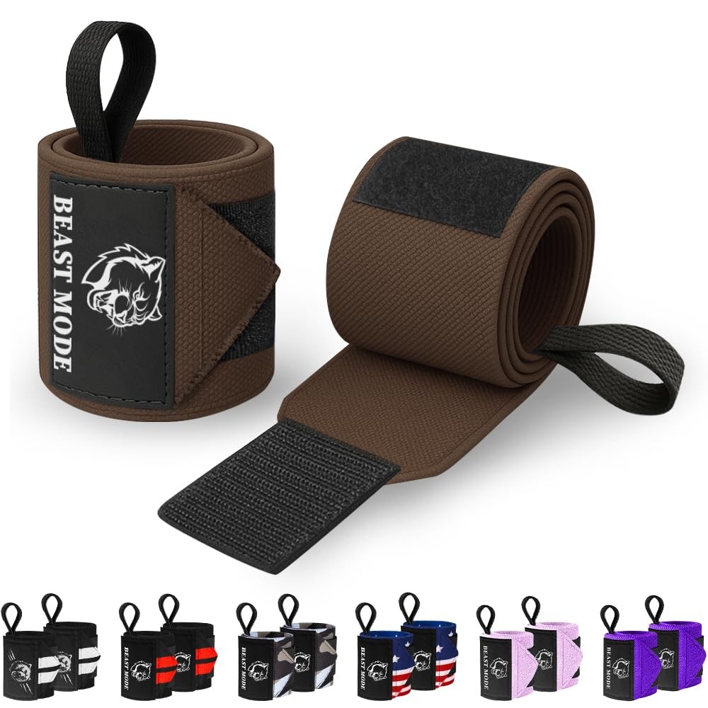 HeavyDuty Weightlifting Wrist Wraps with Thumb Loop for Powerlifting & Training