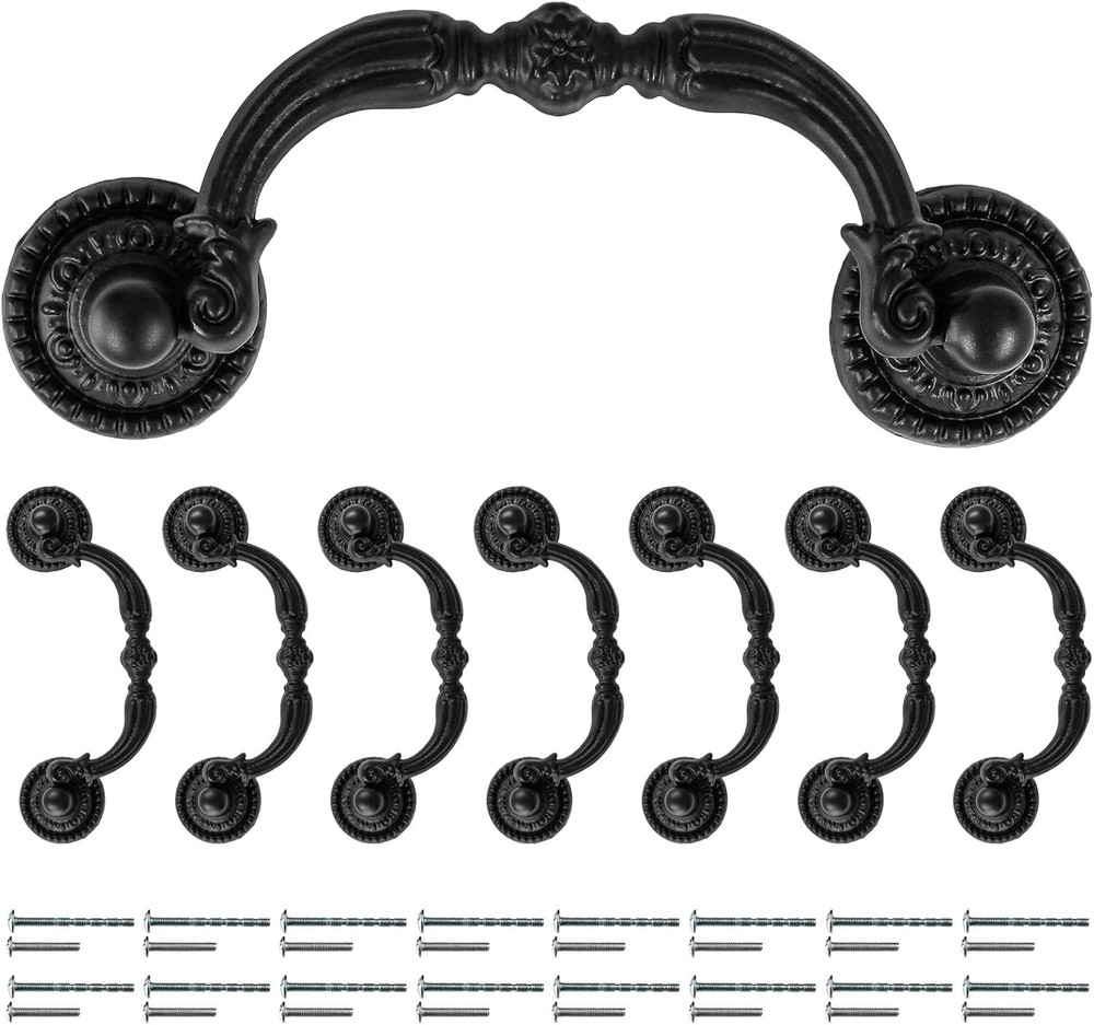 8 Pack Bail Pull Handles 2.75 Inch Hole Center Antique Drop Drawer Pull Swing...