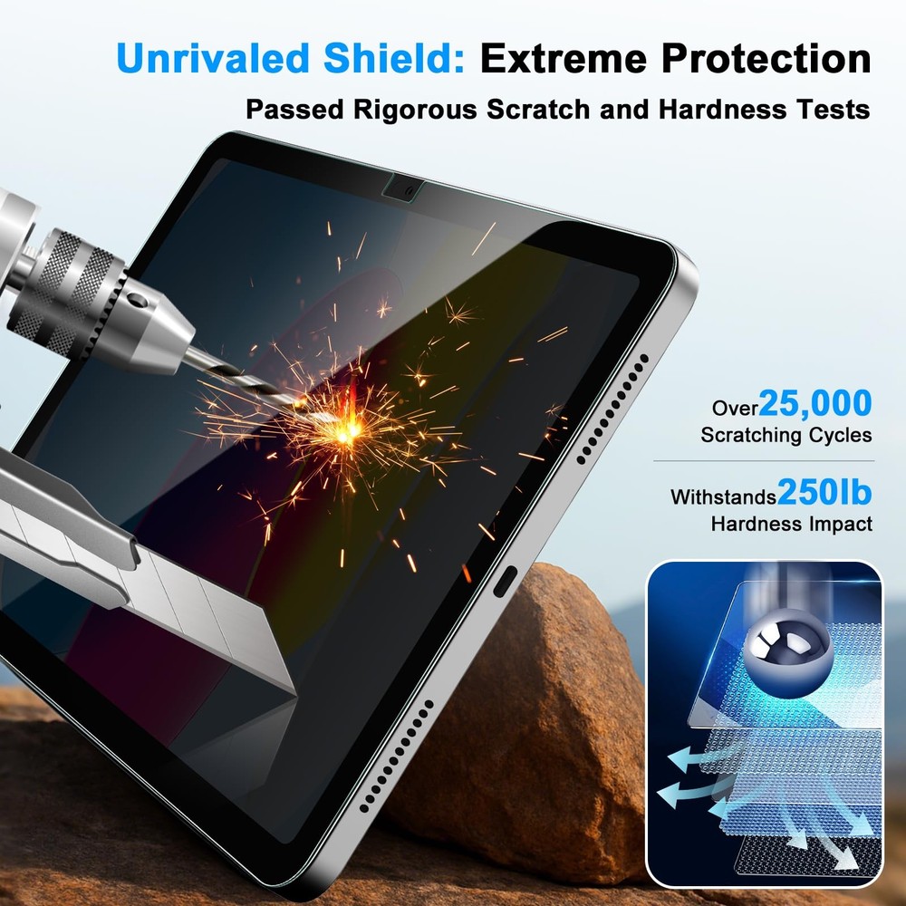 JSUSOU Privacy Screen Protector for iPad 11th Gen(A16) 11"