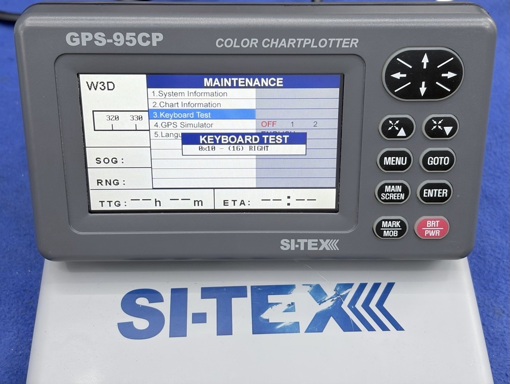 Si-Tex GPS-95CP GPS Chartplotter Display & Cover; Fully Tested & Working