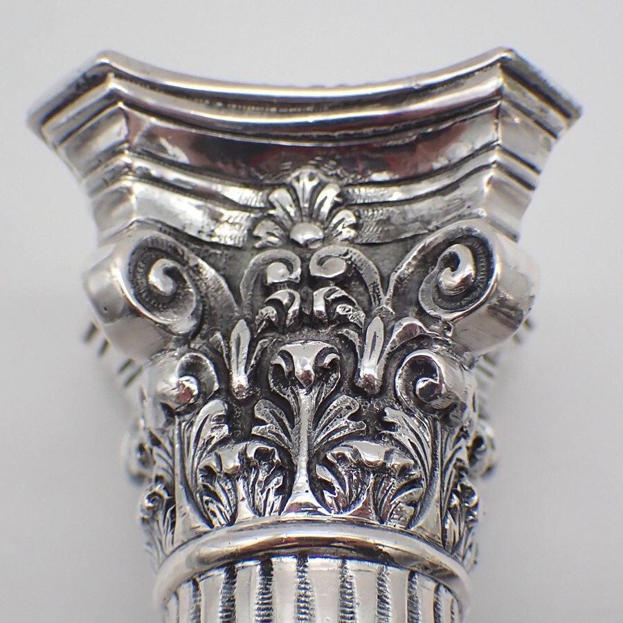 Corinthian Column Candlesticks Pair Portuguese 833 Silver