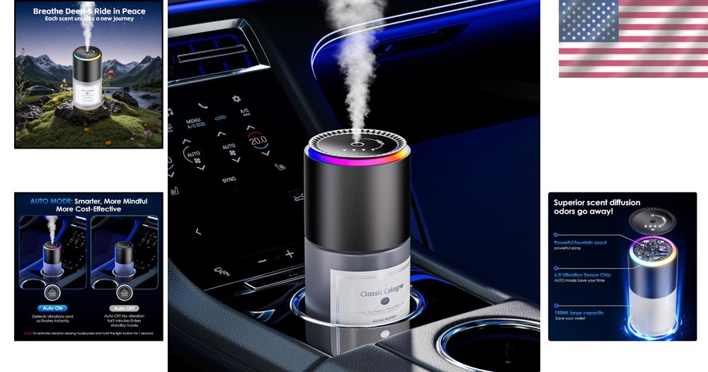 USB-C Car Air Freshener - Motion Sensor Technology