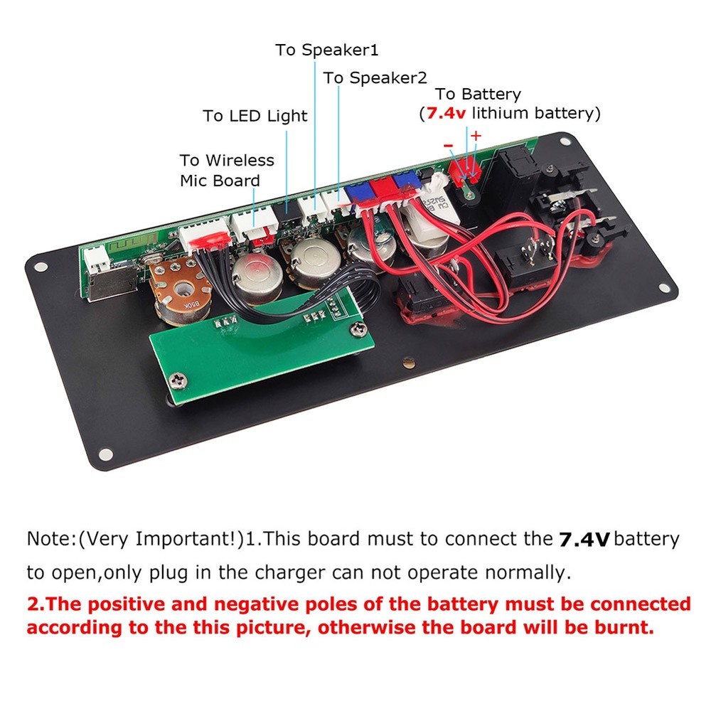 7.4V Amplifier Board Square Dance 2X10W Speaker Amplifier Support Bluetooth9231