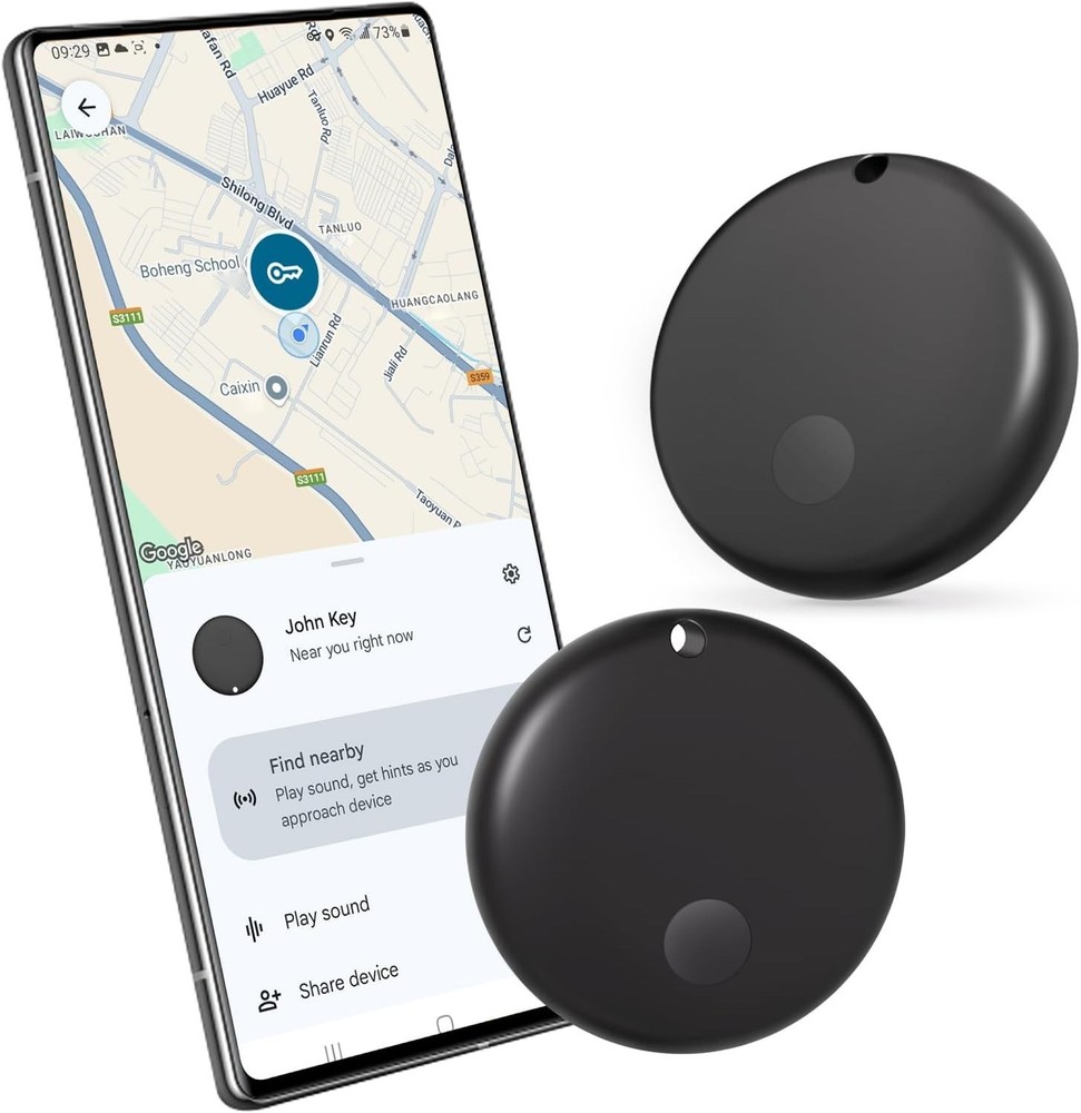 2-Pack  Android Tracker Tags - Find Hub Compatible, Waterproof & Compact