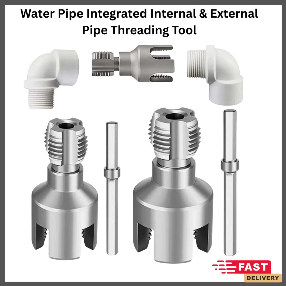 2Pcs 1/2''&3/4'' Water Pipe Integrated Internal & External Pipe Threading Tool