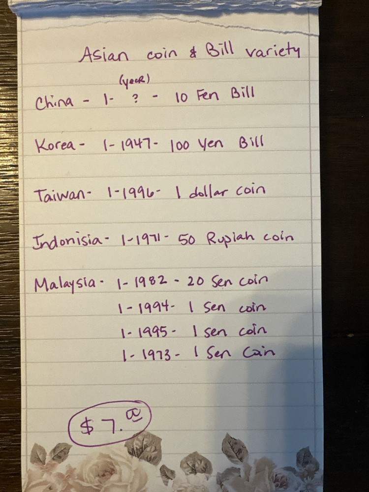 Asian coin & bill variety