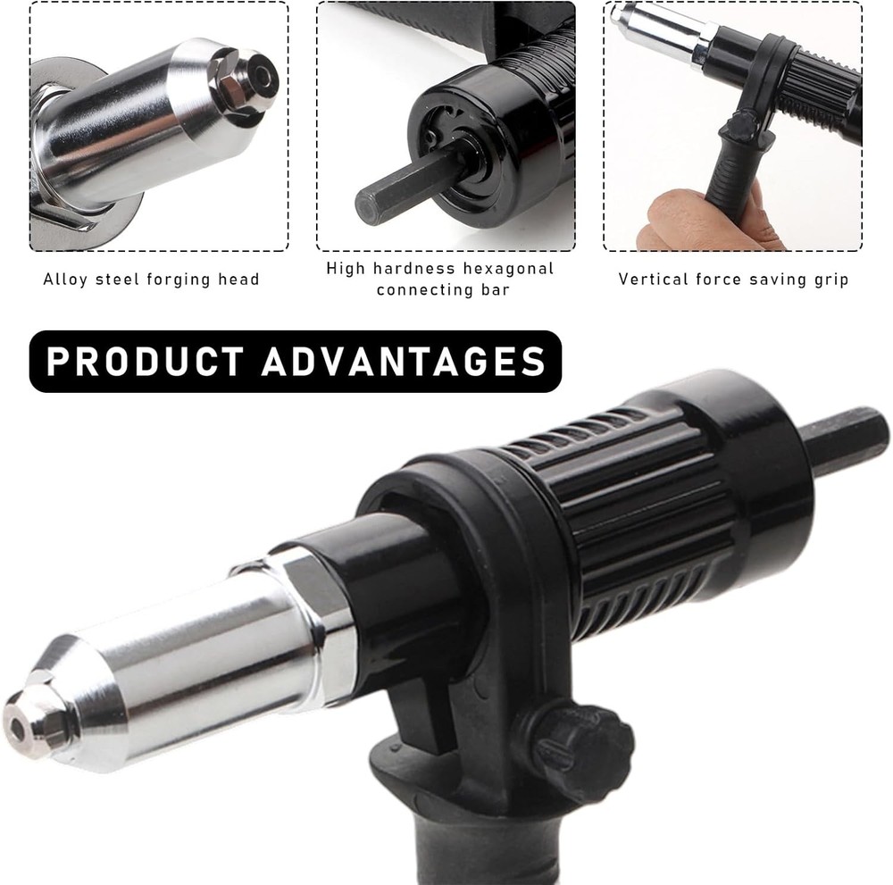 Electric Rivet Nut Gun Riveting Tools, Metal Pop Tool Drill...