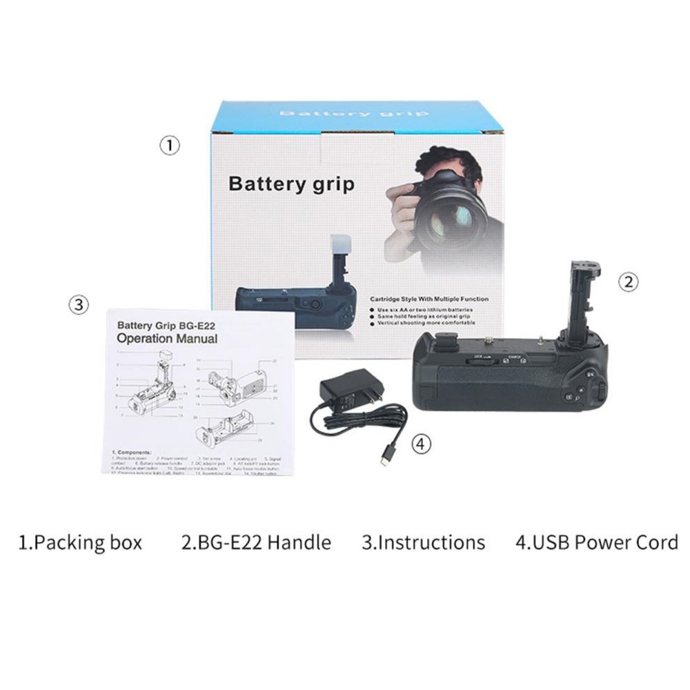 BG-E22 Vertical Battery Handle Grip for Canon For 1pc LP-E6 battery