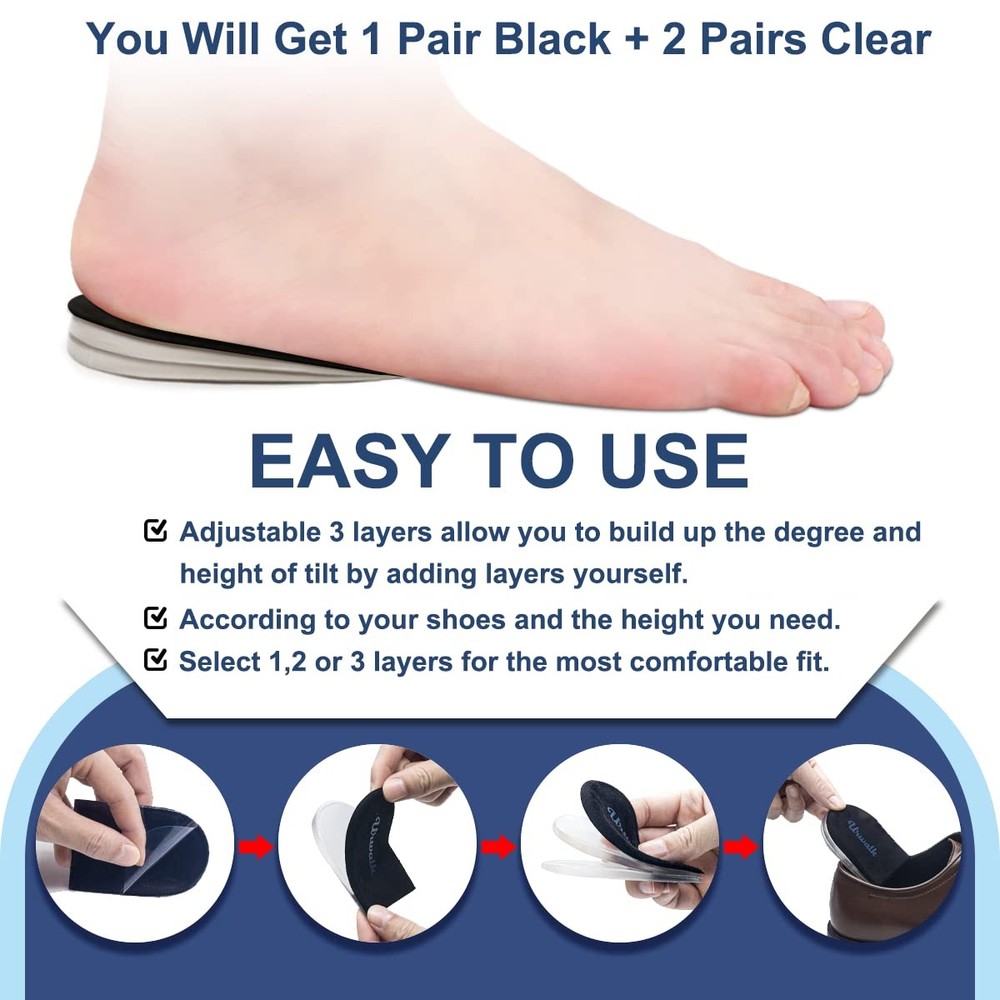 3 Layers Adjustable Supination & Over - Pronation Adhesive Corrective Black