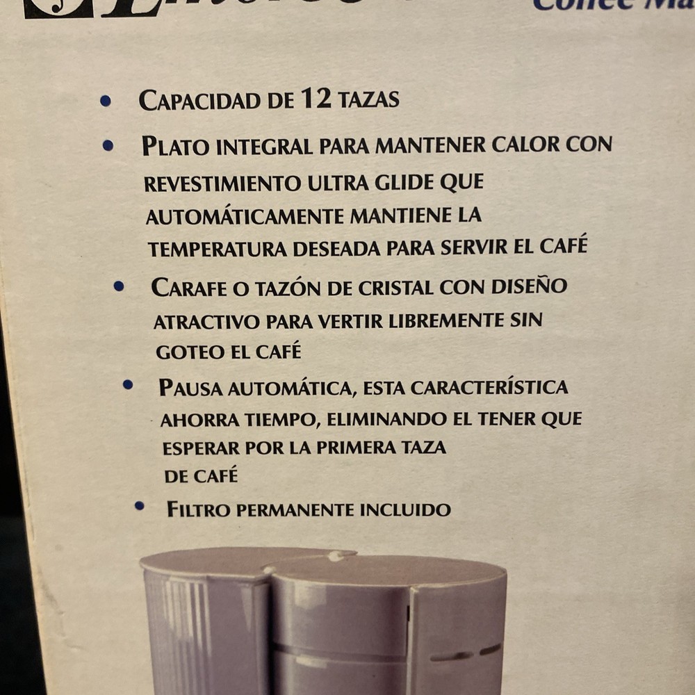 Emerson 12 Cup Automatic Drip Coffee Maker NOS UNUSED