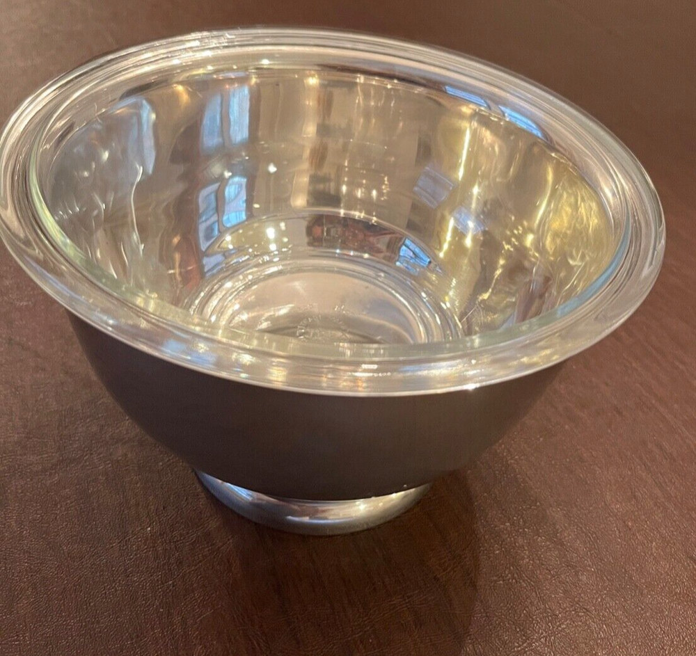 Silver Plated 8" Pedestal  Bowl with Pyrex insert-1960's