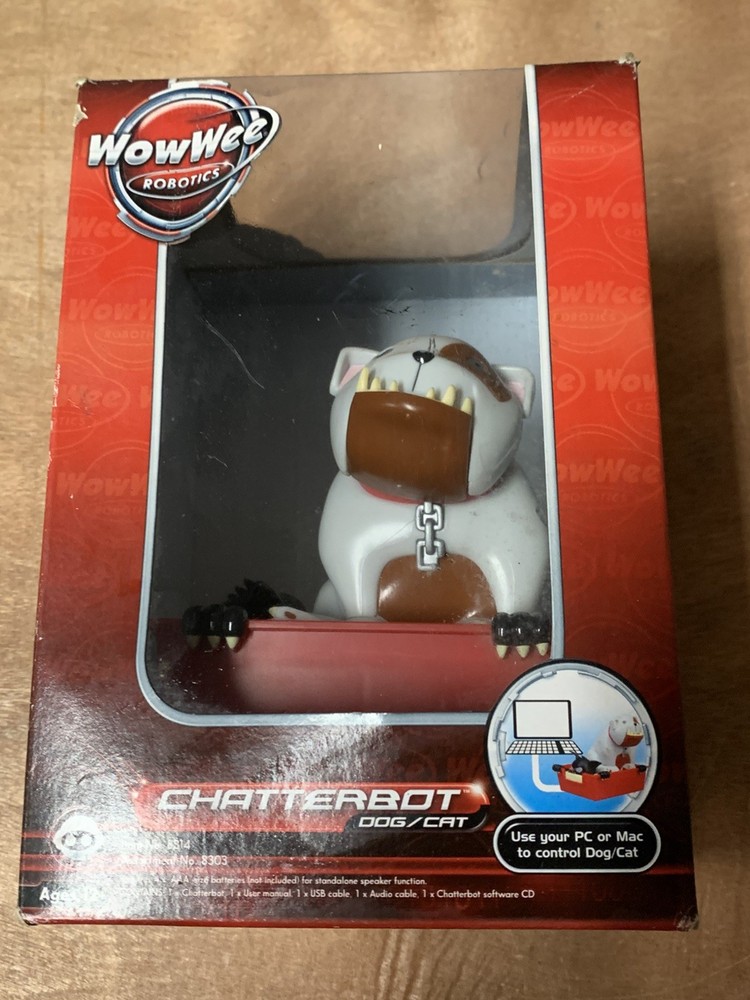 WowWee Robotics 8314 Chatterbot Dog Cat Animated Computer Accessory New