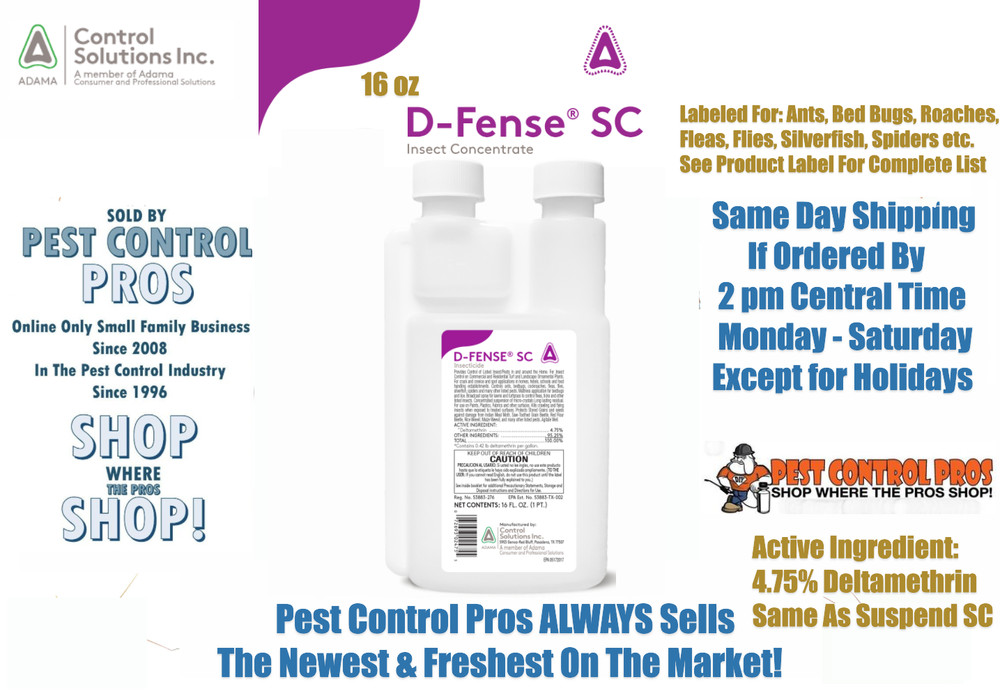 16 oz D-Fense SC Insect Control Bed Bugs Roaches Fleas Spiders Generic Suspend